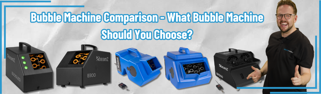 Video Presenter James with the 5 BeamZ Bubbles compared in the video and blog post