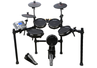 A complete mesh electronic drum kits complete with 8 pads, pedals, lcd display and mesh head drum kit