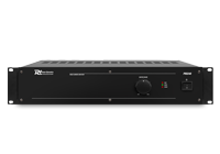 A black cased 100v slave amplifier with single master volume control a power switch and 3 signal LED's
