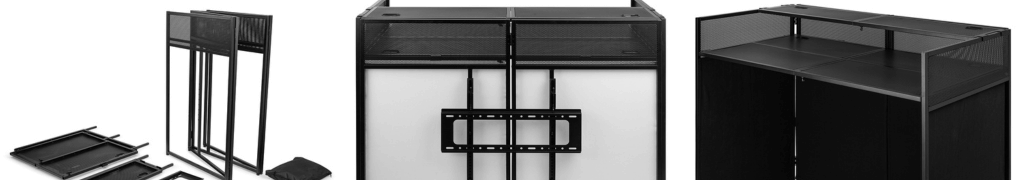 Vonyx DB6 Foldable DJ Booth with TV Mount