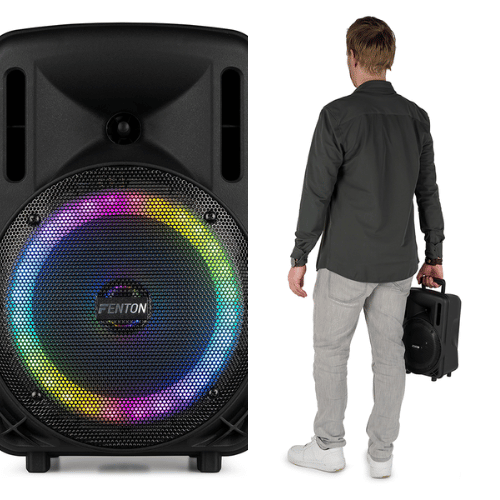 Fenton FT08LED MK2 8" Portable PA System with Wireless Mic - 300W