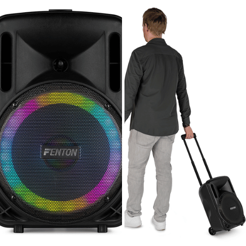 Fenton FT10LED MK2 10" Portable PA System with Wireless Mic - 450W