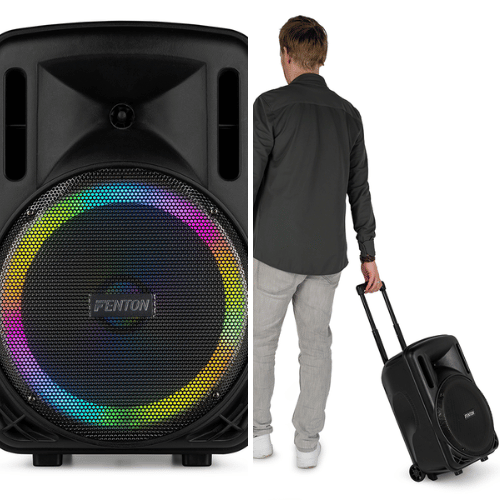 Fenton FT12LED MK2 12" Portable PA System with Wireless Mic - 700W