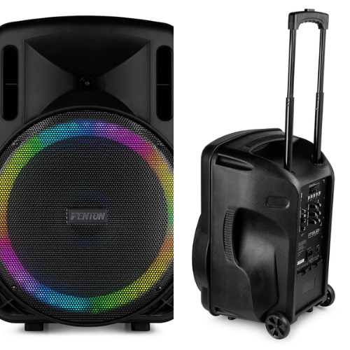 Fenton FT15LED MK2 15" Portable PA System with Wireless Mic - 800W