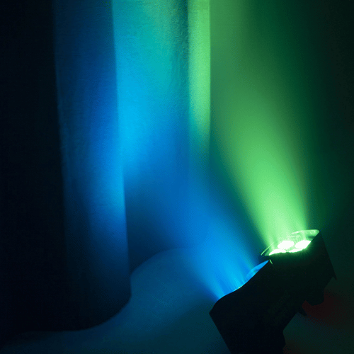 Using battery par lights to light up walls and scenery is a great way to set a mood