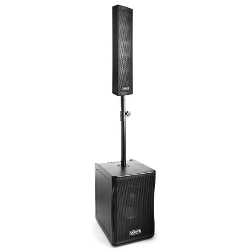 Active column speakers are a popular solution for bands and weddings