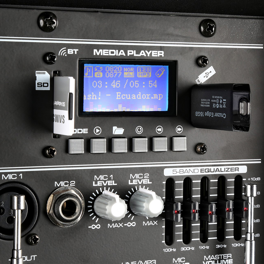 Vonyx SPJ-PA912 Portable PA System with Bluetooth and Media Player