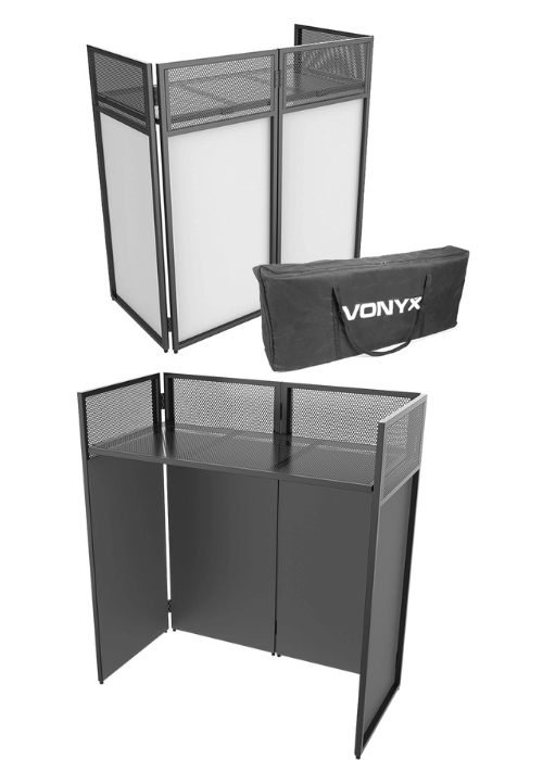 DJ booths are a great means of looking professional, keeping your gear tidy and protected