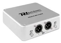A silver 2-Channel Active DI Box Audio Interface