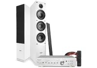 Tower HiFi system with two speakers and stereo amplifier