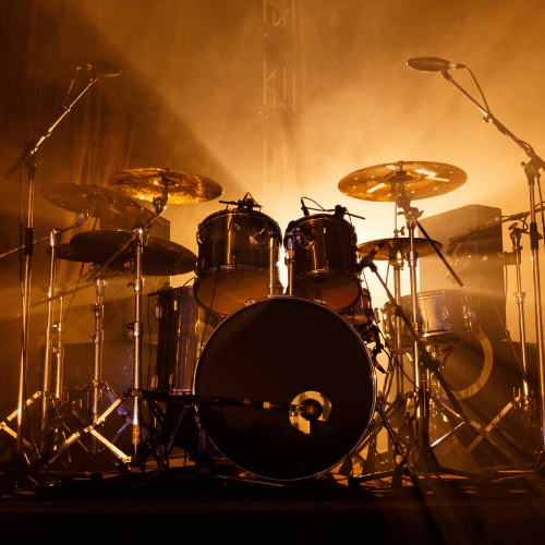 Drum kit risers helps the audience to see the drummer