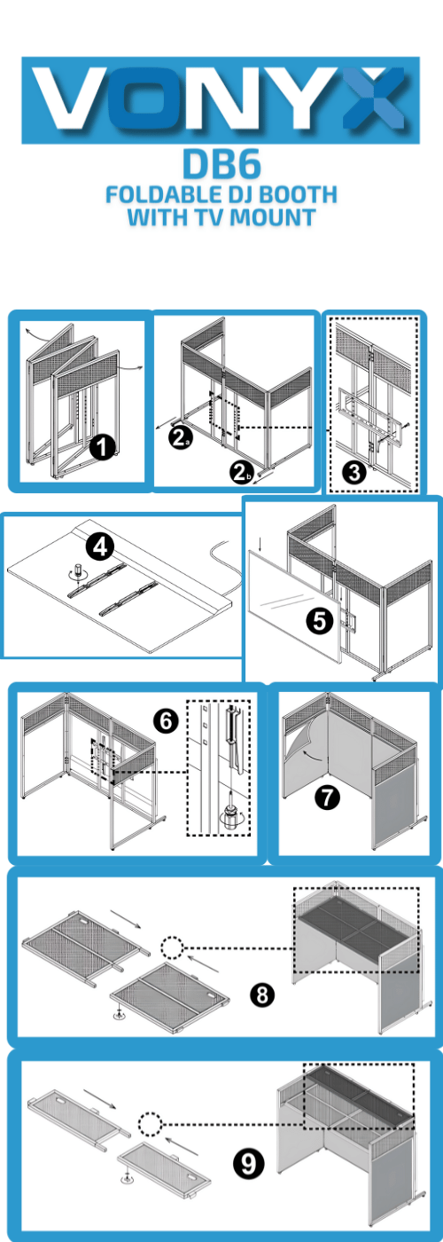 Vonyx DB6 DJ Stand with TV Mount Set Up Process