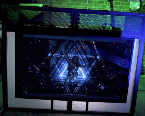 Vonyx DB6 portable DJ booth with TV mount