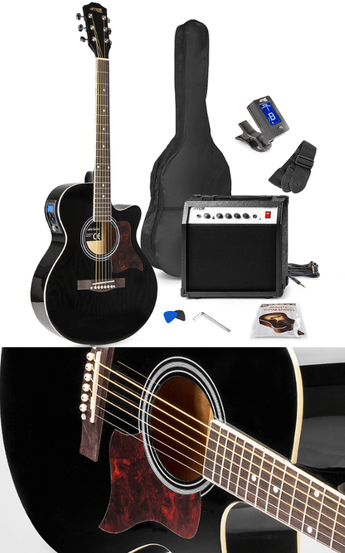 Max Beginner Electric Acoustic Guitar & Amp Package