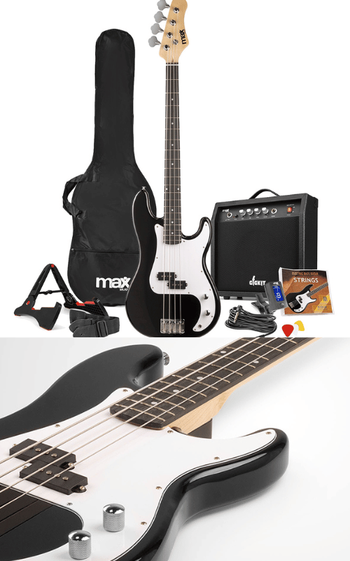 Max GigKit Electric Beginner Bass Guitar Pack