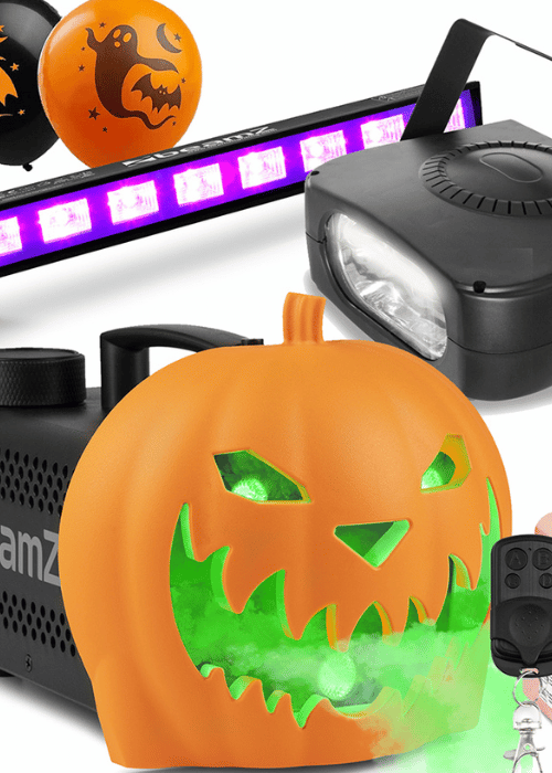Halloween Light Package with S553L Pumpkin Fogger, UV Bar & Strobe