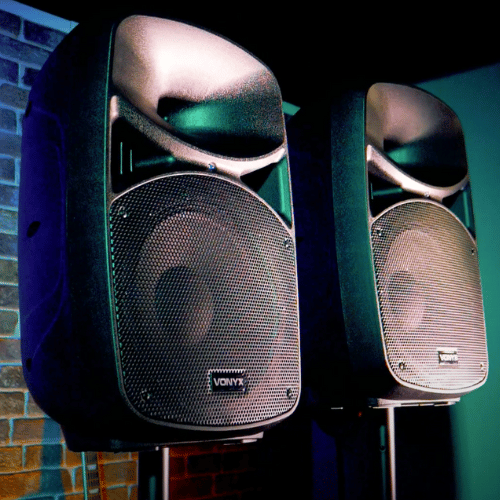 Vonyx VPS102A 10" Active PA DJ Speaker Set with Speaker Stands