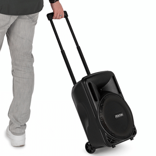 Fenton FT10LED MK2 10" Portable PA System with Wheels and Handle